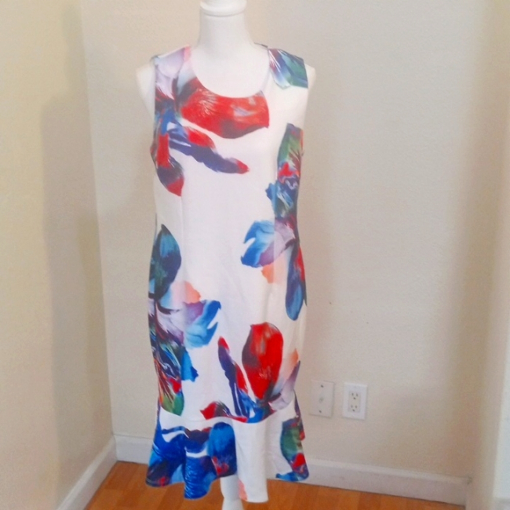 Hawaiian print midi dress